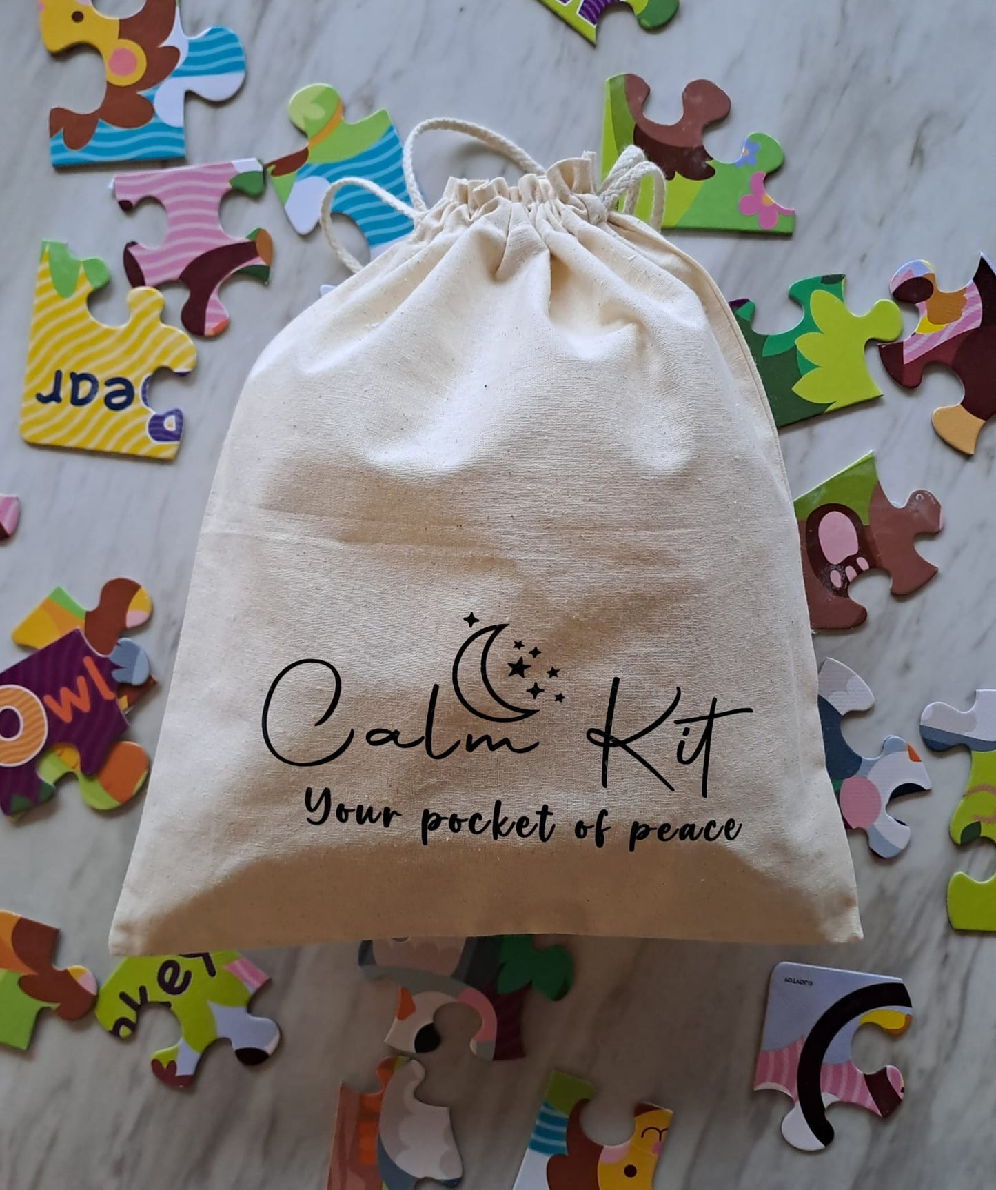 Calm Kit – Eco-Friendly Cotton Drawstring Pouch