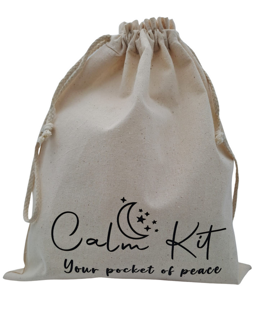 Calm Kit bag styled in warm, calm light with soft neutral tones.