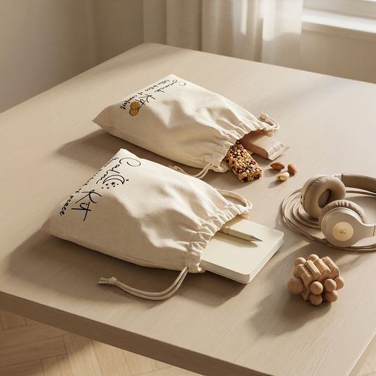 Everyday Balance Set includes two cotton storage pouches – the Calm Kit and the Snack Kit (24 × 29 cm)